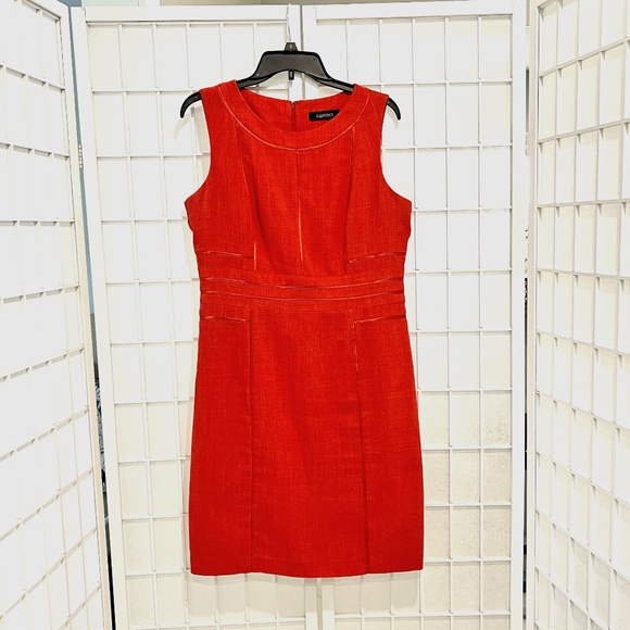 Ellen Tracy Sleeveless Sheath Dress Size 10 in Coral - Picture 1 of 4
